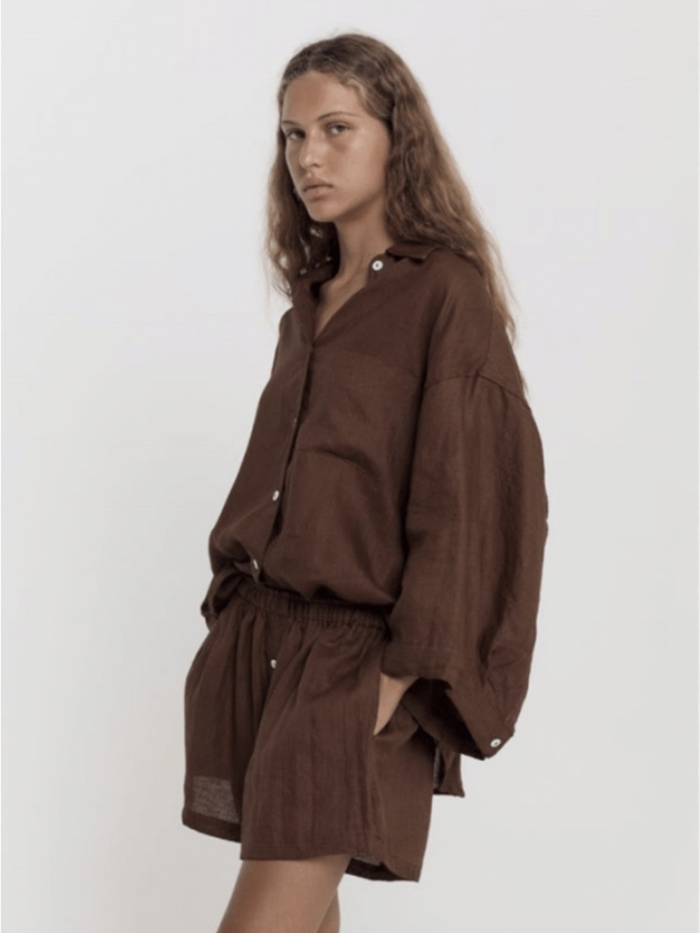 Deiji Studio Boxers in Chocolate Linen